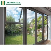 Fenêtres à persiennes verticales modernes Lukliving en aluminium avec double vitrage et isolation thermique