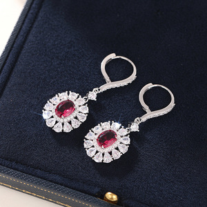 Orecchini ovali con zirconi a forma di girasole per donna, eleganti gioielli floreali alla moda - Product Image 3