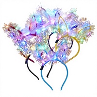 Serre-tête tendance avec oreilles de lapin lumineuses LED en forme de perles pour fêtes d'anniversaire, mariages, remises de diplômes et célébrations d'Halloween