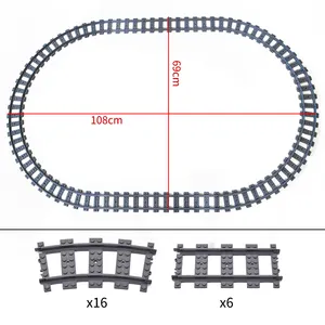 Trem da cidade em linha reta esquerda direita pontos trilhos elétricos de passagem ferroviária flexível bloco curvo garfo brinquedo