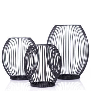 金属製キャンドルスティック,クリエイティブレトロなホームデコレーション黒幾何学的錬鉄製 - Product Image 6