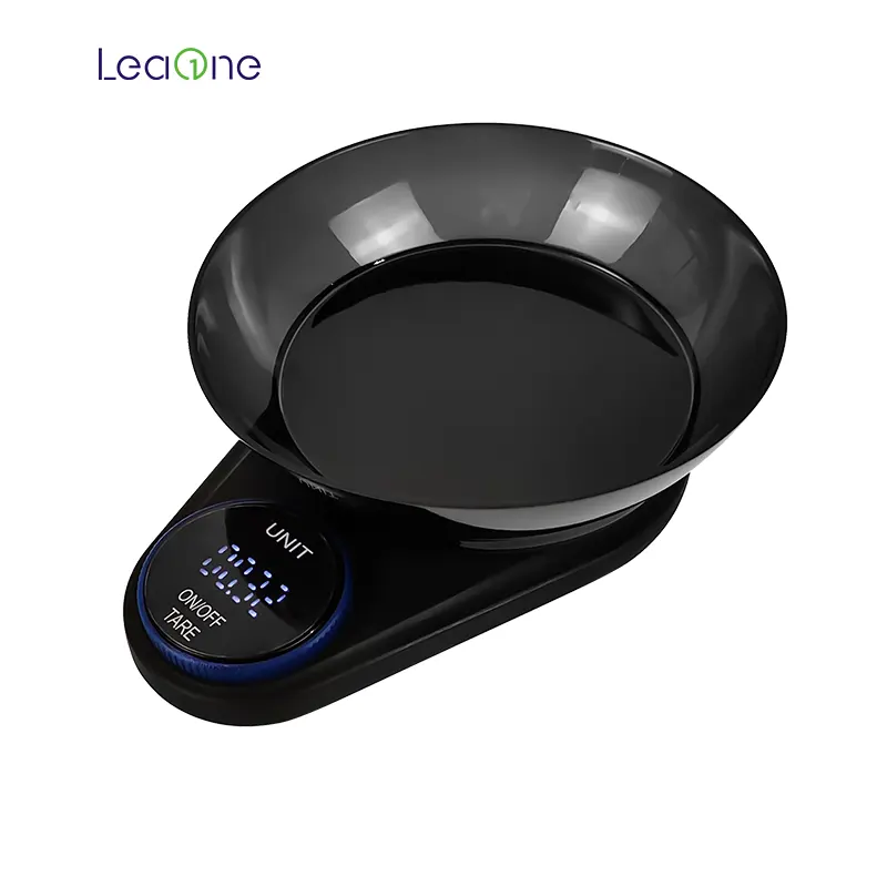 Leaone Home Balance de cuisine électronique numérique en acier inoxydable 5 Kg avec bol