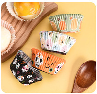 Halloween Spider Web esqueleto hornear galletas bandeja vasos de papel para taza pastel a prueba de aceite muffin Cupcake vasos de papel