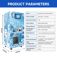 Máquina Expendedora de Hielo Automática Comercial YISO con Sellado de Bolsas, Capacidad de 450 kg/día, Control por IA con SDK y Pago Personalizable