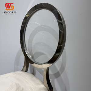 SMOOTH Modern Wedding Luxury Hotel Dining Chair Living Room Backrest <b>Stool</b> Set Detachable Sliver Stainless Steel Wedding Chair - Product Image 4