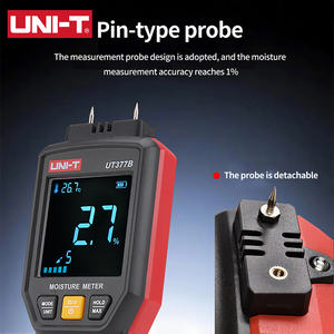 UNI-T UT377B เครื่องวัดความชื้นแบบพิน เครื่องวัดความชื้นในไม้ วัสดุก่อสร้างไม้ การวัดวัสดุไม้ เครื่องตรวจจับความชื้น ไฟฉาย LED L79 - Product Image 5