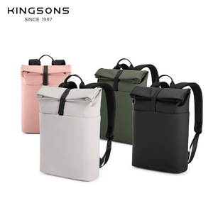 Kingsons Casual Daily Commuter <b>Backpack</b> 20-35L Expandable Capacity Unisex Laptop Bag Solid Color Eco Friendly - Product Image 1
