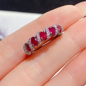 Cincin Pertunangan Perak Sterling 925 Klasik dengan Batu Tanzanite dan Cincin <span class=keywords><strong>Ruby</strong></span> Alami dengan Setting Cakar dalam Perak - Product Image 4