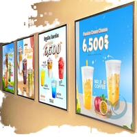 Bingkai Papan Menu LED Aluminium Ewen A1/A2/A3/A4 Bentuk Persegi Panjang, Kotak Lampu Iklan Dalam Ruangan, Daya 10-39W