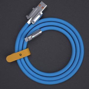 สายชาร์จซิลิโคนเหลว120W 1M 6A ไฟแสดงสถานะแบบหมุนได้สังกะสีอัลลอยสายชาร์จเร็วมาก - Product Image 2