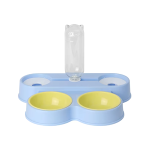 Distributeur d'aliments pour animaux de compagnie 4-en-1 : gamelle pour chat et chien avec réservoir, anti-renversement, antidérapant, facile à nettoyer, design grenouille mignon - Product Image 2