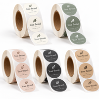 Étiquette ronde en papier mat autocollante, imprimée, pour l'emballage de la marque, étiquette en papier OEM