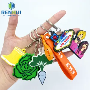 Брелок для ключей с милыми буквами, индивидуальный логотип, 2D мягкий ПВХ фирменный силиконовый брелок, брелок для ключей, резиновый брелок Kawaii