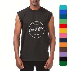 Camiseta sin Mangas de Cuello Redondo, Corte Regular, 100% Algodón, Estilo Urbano, Vintage, Personalizable de Fábrica para Hombre - Product Image 2