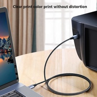 Câble d'imprimante USB 2.0 tressé en nylon de haute qualité, plaqué or, AM vers BM, plusieurs longueurs : 0,5 m, 1 m, 1,5 m, 2 m, 3 m, 5 m
