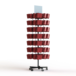 Tầng thường vụ 4-Sides Kim Loại Spinner cà phê Mug <span class=keywords><strong>Cup</strong></span> <span class=keywords><strong>Display</strong></span> Rack chủ đứng cho tổ chức 112 ly - Product Image 2