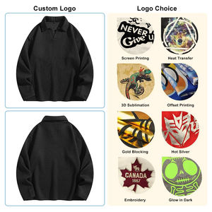 Sudadera Unisex de Algodón Grueso con Cierre de Cremallera y Manga Corta, Personalizable con Logotipo, Color Sólido, Estilo Francés, ODM - Product Image 3