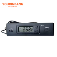 Termometer mobil DS-1, alat kontrol Sensor suhu jam C/F tampilan LCD dengan Probe untuk kendaraan mobil