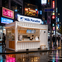 Kiosque à café préfabriqué en conteneur, maison préfabriquée, maison conteneur pop-up détachable, pour cafés, bars, et appartements à faible consommation énergétique