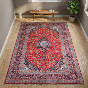 One of the Kind Hand-Knotted <b>Wool</b> Rug-Luxurious Vintage Design 11'10 X 8'3 Artisan <b>Crafted</b> Qom Origin Non-Slip Medium Pile - Product Image 3