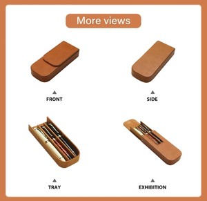 Étui à crayons en cuir vintage de qualité supérieure, fait main, en cuir Crazy Horse, avec fermeture éclair, pochette à stylos durable, organiseur de papeterie rétro - Product Image 6