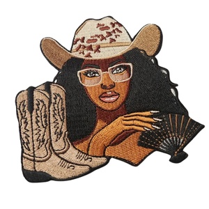 Patchs brodés de haute qualité, style western, marron et noir, pour veste, t-shirt, casquette de camionneur, décoration DIY - Product Image 1