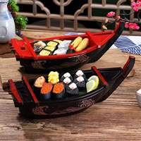 Plateau à sushi de style japonais en plastique ABS durable de luxe pour la présentation en restaurant et en buffet