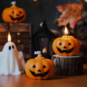 Atmosphere Gift Home Festival Decoration Handmade Halloween Pumpkin Skull Shaped Scented <b>Candle</b> Creative Scented <b>Candle</b> - Product Image 4