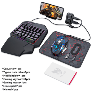 <span class=keywords><strong>Clavier</strong></span> et <span class=keywords><strong>souris</strong></span> filaires à <span class=keywords><strong>une</strong></span> <span class=keywords><strong>main</strong></span> avec rétroéclairage multicolore, mini <span class=keywords><strong>clavier</strong></span> de jeu pour jeux mobiles CF et PUBG - Product Image 5