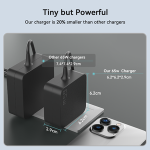 65W USB C máy tính xách tay sạc 5.75ft dài cáp phổ xách tay AC <span class=keywords><strong>Adapter</strong></span> cho Macbook Dell HP Lenovo Asus, với 5.75ft cáp EU - Product Image 5