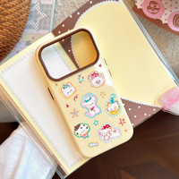 Coque de téléphone en TPU avec motif de chiot coloré pour 15/16/17/18 Pro Max, protection 360°, finition brillante peinte
