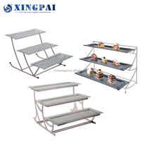 Équipement de restauration XINGPAI, ensemble de buffet en acier inoxydable, supports de buffet pour hôtel, décoration de gâteaux de mariage, présentoir de buffet