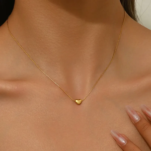 Fashionable Heart <b>Necklace</b> <b>With</b> <b>Letters</b> 304 Stainless Steel Plated <b>With</b> 18K Real Gold For Women Daily Wear Romantic Gifts - Product Image 3