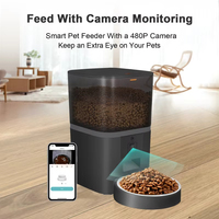 Distributeur automatique de nourriture pour animaux de compagnie, grand volume 6L, moderne, pour chiens et chats, avec application mobile WiFi, caméra, écran LCD, télécommande, puce électronique