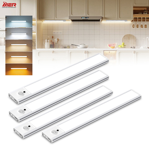 Luz con Sensor de movimiento inalámbrico, funciona con batería, recargable por USB debajo del armario para cocina, armario, escaleras - Product Image 1