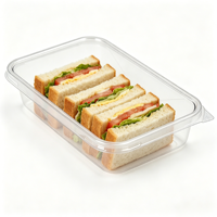 Boîte à emporter en plastique PET transparent personnalisable, sans BPA, de qualité alimentaire, en matériaux recyclés, avec couvercle à fermeture sécurisée anti-écrasement pour gâteaux et nouilles