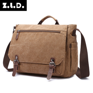 Bolso <span class=keywords><strong>Bandolera</strong></span> <span class=keywords><strong>de</strong></span> Lona Retro para <span class=keywords><strong>Hombre</strong></span> ZUOLUNDUO, Estilo Vintage, Clásico, para Uso Diario - Product Image 1