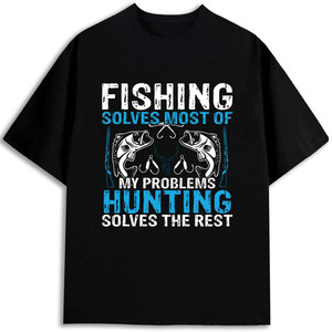 T-shirt de pêche et de chasse pour hommes, 100% coton, manches courtes, imprimé, jersey écologique 180 g/m² avec motif - Product Image 1