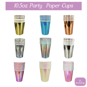 Vasos de Papel Brillantes Degradables con Efecto Láser, Vasos Iridiscentes para Fiestas de Boda, Vasos para Bebidas Frías como Jugo, Té, Leche, Refrescos - Product Image 5