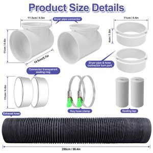 Kit <span class=keywords><strong>de</strong></span> <span class=keywords><strong>tuyau</strong></span> <span class=keywords><strong>d</strong></span>'évacuation pour sèche-<span class=keywords><strong>linge</strong></span> intérieur, kit <span class=keywords><strong>de</strong></span> raccordement <span class=keywords><strong>de</strong></span> <span class=keywords><strong>tuyau</strong></span> <span class=keywords><strong>d</strong></span>'évacuation à 90 degrés, conduit <span class=keywords><strong>de</strong></span> <span class=keywords><strong>tuyau</strong></span> <span class=keywords><strong>d</strong></span>'évacuation pour sèche-<span class=keywords><strong>linge</strong></span> pour espaces restreints - Product Image 3