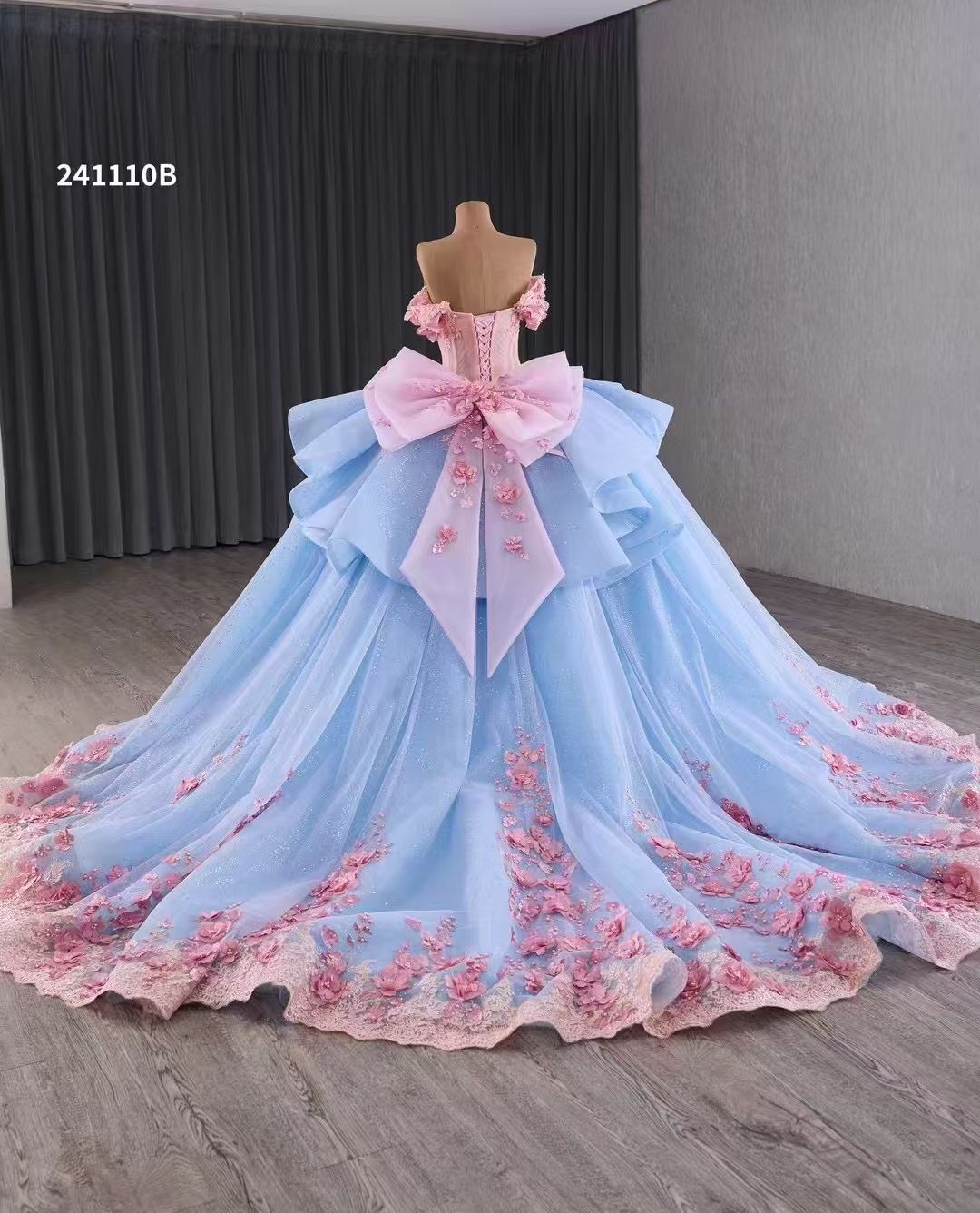 quinceanera dresses blue butterfly