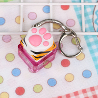 Porte-clés en acrylique personnalisé avec logo OEM, bouton de commutation, bouton anti-stress, commutateurs en plastique pour clavier, porte-clés pour soulager le stress