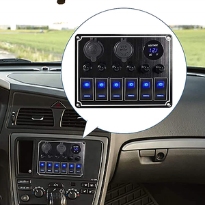 Panneau de commutation à bascule LED personnalisable en aluminium étanche 12V/24V 6 gangues avec USB pour voiture, bateau, camping-car, <span class=keywords><strong>caravane</strong></span> - Product Image 6