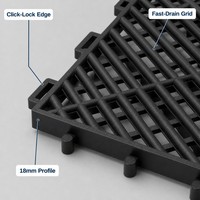 Dalles de sol modulaires en plastique antidérapantes Tianfu New Fashion Interlocking PP avec design graphique pour garage et atelier