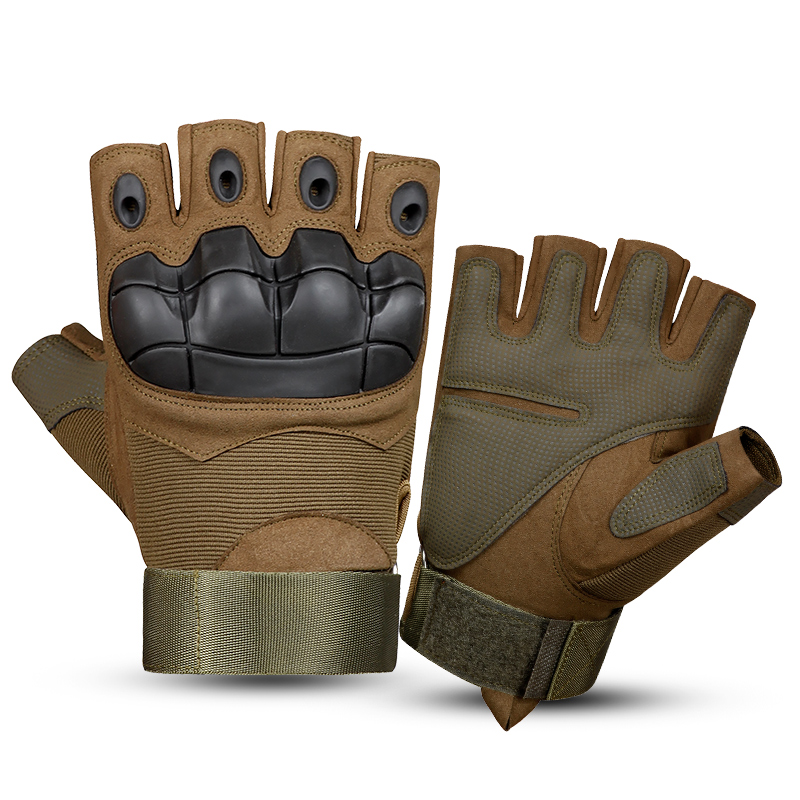 hard knuckle half finger motor cycle fingerless military tactical gloves