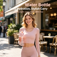 Bouteille anti-fuite de qualité alimentaire avec couvercle à ressort pour le camping, les activités de plein air, l'école, la randonnée et la salle de sport