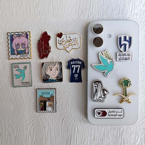 Custom Logo Back <strong>Adhesive</strong> <strong>Pin</strong> for Phone Case Metal Customized Hard Soft Enamel 3D Mobile Phone Stickers - Product Image 4