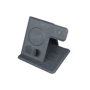 Base de Carga Inalámbrica Magnética 3 en 1 de Cuero PU OEM, Estación de Carga Rápida de 15W para Teléfono Inteligente y Reloj (CE/FCC/ROHS) - Product Image 2