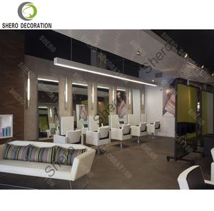 Juego de Muebles Profesionales para Barbería, Estación de Espejo Personalizada y Duradera con Luz, Mueble de Exhibición de Madera para Salón de Belleza - Product Image 5