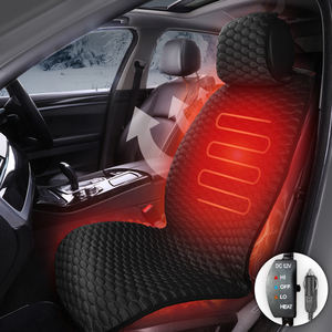 Fundas de asiento de coche de terciopelo con calefacción eléctrica Premium, diseño de panal de lujo, negro y <span class=keywords><strong>gris</strong></span> para Prius Sienna Camry Altima - Product Image 1